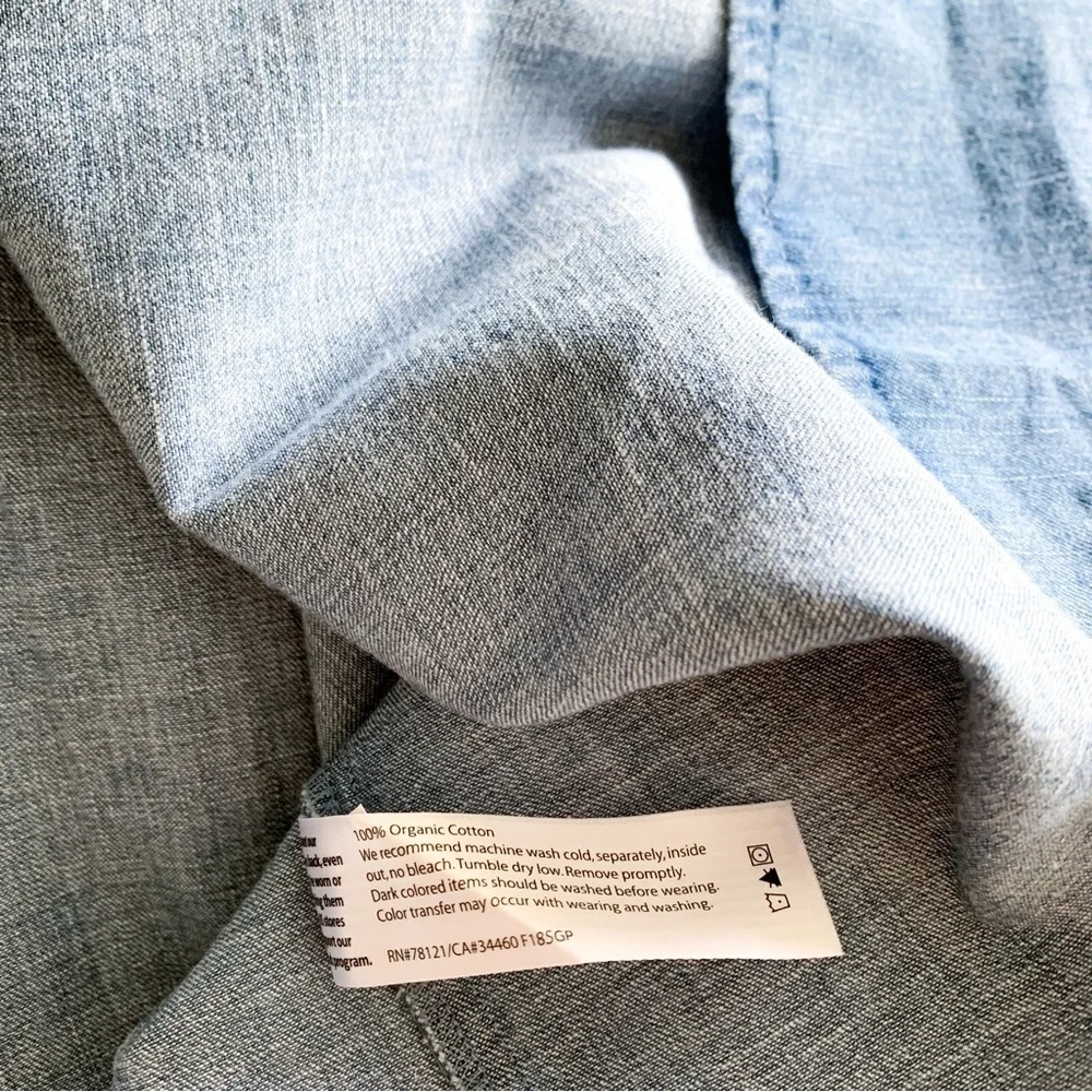 Eileen Fisher Light Blue Denim Shirt Dress - Picture 10 of 10